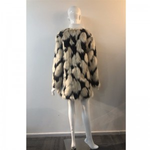 DAMES ZEBRA PRINT FUR COAT RLWF0003