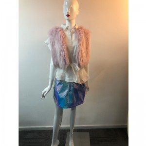 DAMES PINK KORT FUR GILET RLWF0014