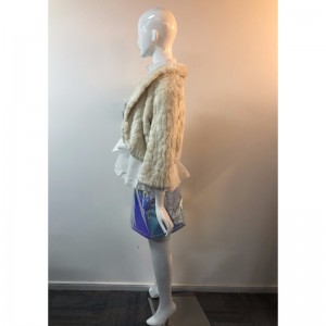 DAMES BEIGE KORT FUR JAKKE RLWF0016