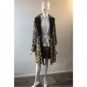 DAMES LEOPARD PRINT FUR COAT RLWF0028
