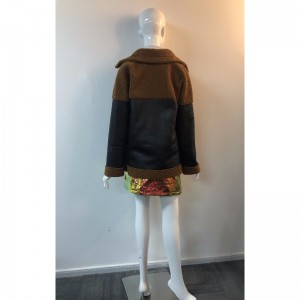 DAMES PU-JAKKE MED BORG TRIM RLWPJ0031