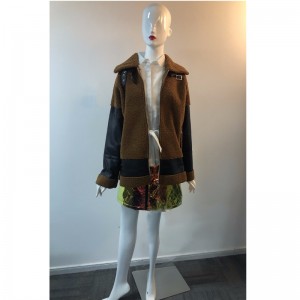 DAMES PU-JAKKE MED BORG TRIM RLWPJ0031