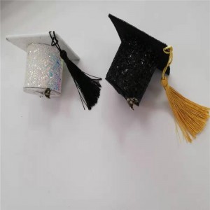 Hvid gradhætte med forskel Farve Glitter Graduation Party Hat