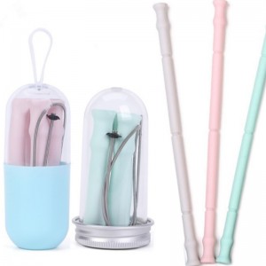 Sammenfoldeligt silikonestrå