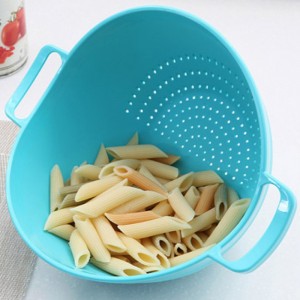 Silikon vanddrenerende kurv køkken praktisk dræningskurv dobbelt håndtag Taomi kurv frugt og grøntsagskurv