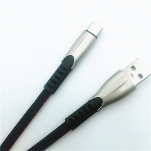 KPS-1001CB Micro Custom bærbar 1m 2A zinklegering Tøjvævning af micro USB-kabel