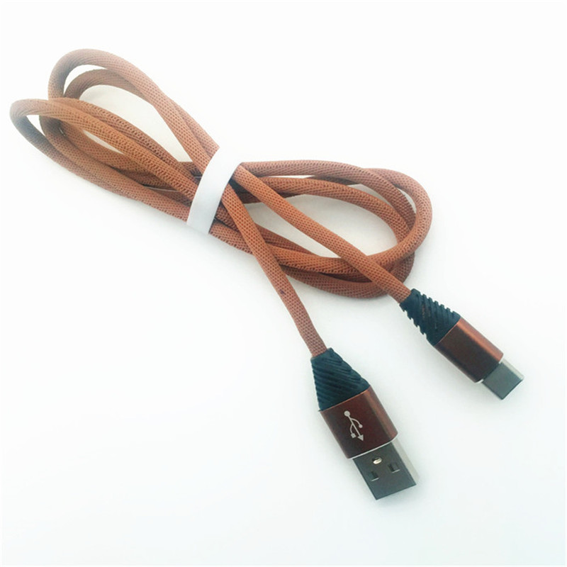 KPS-1004CB TYPE C Tilpasset bomuldsvævning 1 m USB 2.2 højhastighedsopladning type c USB-kabel