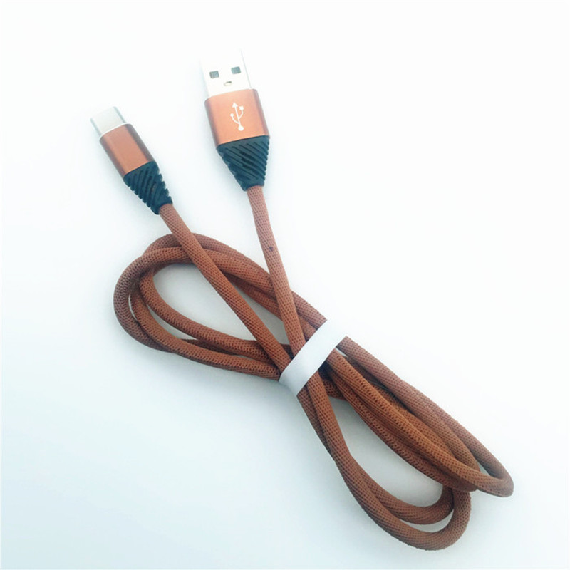 KPS-1004CB TYPE C Tilpasset bomuldsvævning 1 m USB 2.2 højhastighedsopladning type c USB-kabel