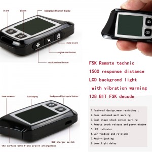 tovejs LCD-fjernbetjening til fjernbetjening af bilen