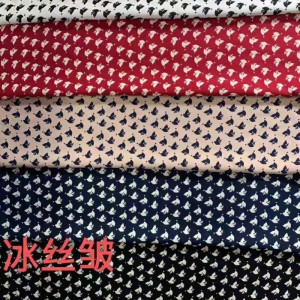 Vævet chiffon kjole spottrykt tøj stof engros