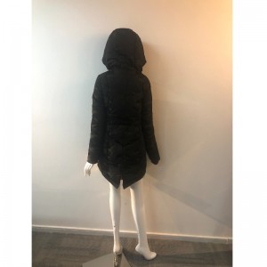 DAMES BLACK HOODED COAT RLWPC0036