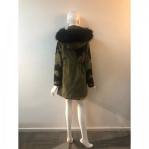 DAMES KHAKI HOODED COAT RLWPC0047