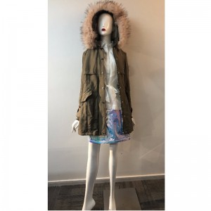 DAMES KHAKI HOODED COAT RLWPC0074