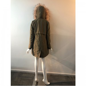 DAMES KHAKI HOODED COAT RLWPC0074