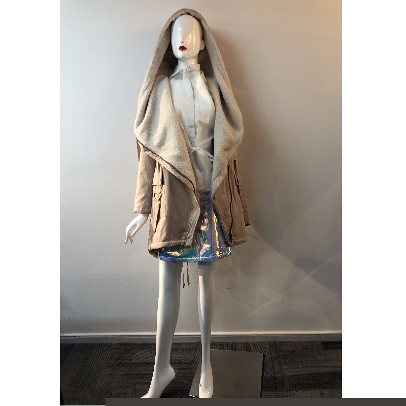 DAMES WATERFALL PARKA MED BORGFORING I PINK RLWPC0075