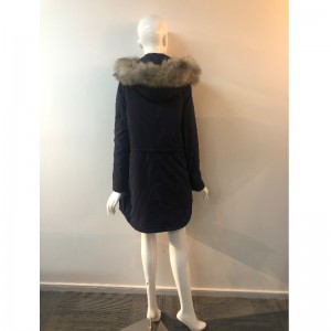 DAMES BLACK HOODED COAT RLWPC0076