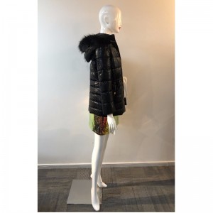 DAMES SKINNE PUFFERLAK I SVART RLWPC0082