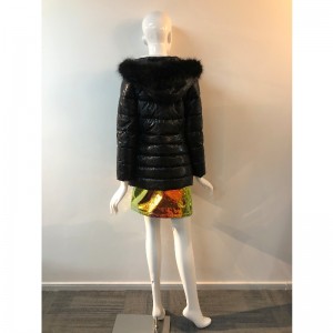 DAMES SKINNE PUFFERLAK I SVART RLWPC0082