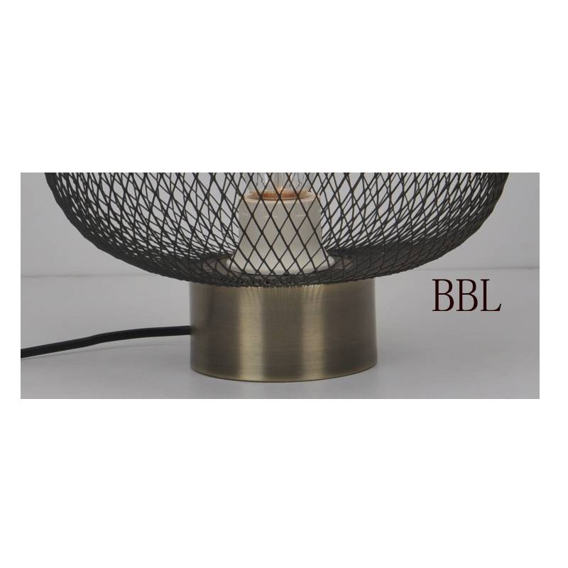 Bordlampe med mesh skygge og mat sort