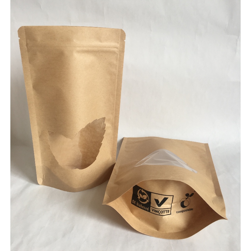 PLA Biodegradérbar plastemballage-taske til mad, miljøvenlig lamineringsstativpose