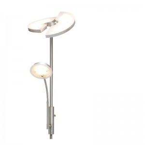 LED højspænding mor \u0026 søn gulvlampe med halvrund LED-panel