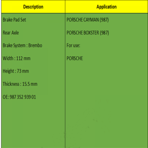 Bremseklodser (OE: 987 352 939 01)