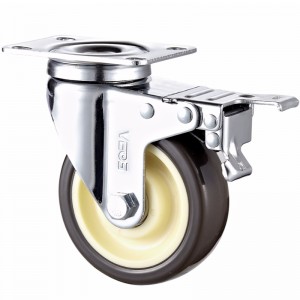 Medium duty - chrom plated indeslutning med Blåt Diamanter TPE-hjul