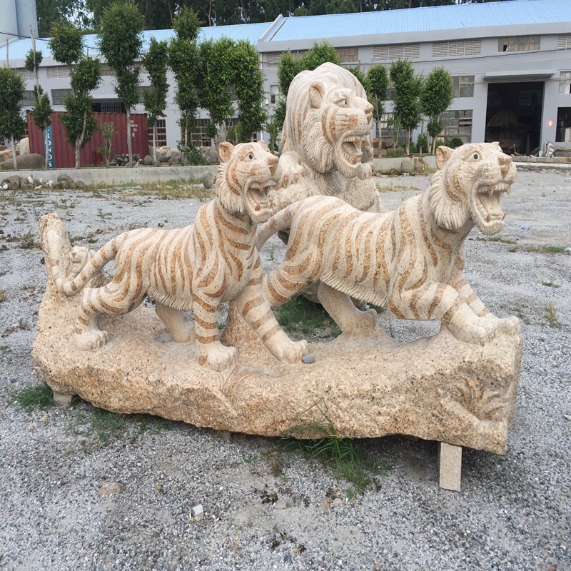 Storstilet sten Tiger Tiger udskæringer og skulpturer Naturligt rent håndværk Kunstværker