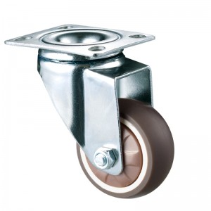 Light Duty - Forkromet hus med blødt slidbane TPR-hjul 14