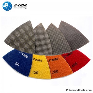 ZL-123ET trekantede elektropletterede diamantpuder til betongulv