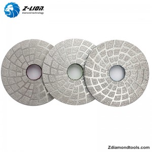 ZL-QH17 4 tommer vakuumloddet diamantværktøjspuder til sten