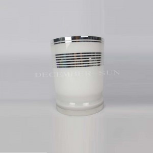 Elegant hvid med sølvlinie badeværelse i glas