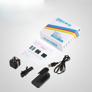 Bærbart Real HD 720P SQ11 Mini-lommekamera 140-graders synsvinkel