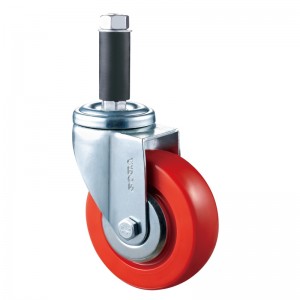 Medium Duty - Forkromet hus med rødt TPE-hjul