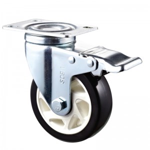 Medium Duty - Forkromet hus med hvidt Diamand TPE-hjul