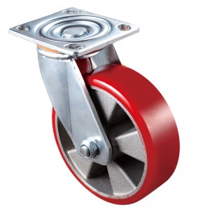 Heavy Duty - Forkromet hus med rødt TPE-hjul