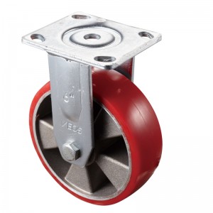 Heavy Duty - Forkromet hus med rødt TPE-hjul