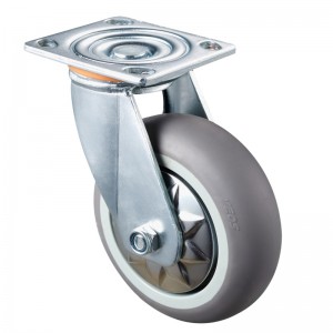 Heavy Duty - Forkromet hus med gråt TPE-hjul