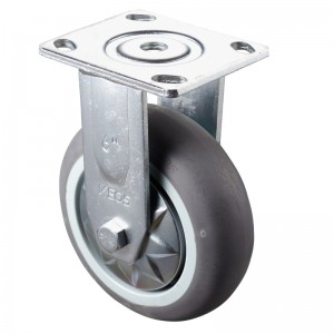 Heavy Duty - Forkromet hus med gråt TPE-hjul