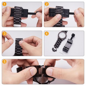 Træur Mænds Kronograf Sort Multifunktion Miljøvenligt Naturligt træur