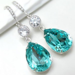 Kvinderøreringe ædelsten øreringe klipningøreringe dingler øreringe