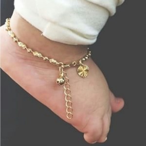 Baby smykker baby gave baby fodkæde 925 sterling sølv baby ankel armbånd fødselsten