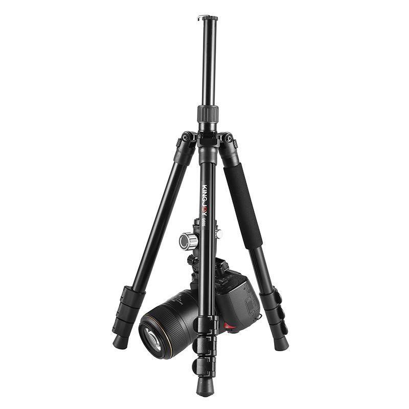 KINGJOY G555 61,5 in / 156 cm Flip Lock Camera Stativ Monopod Kit, let bærbart stativ med 360 ° panoramisk kuglehoved + 1/4 
