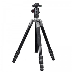 Kingjoy Bedst sælgende lavvinkelskydespænde 4 sektioner aluminiumsstativ med kuglehoved med lavt tyngdekraft