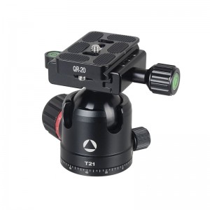 Kingjoy Bedst sælgende lavvinkelskydespænde 4 sektioner aluminiumsstativ med kuglehoved med lavt tyngdekraft