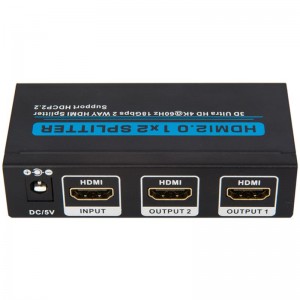 V2.0 HDMI 1x2 Splitter Support 3D Ultra HD 4Kx2K @ 60Hz HDCP2.2