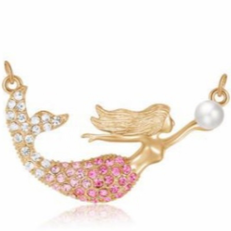 Havfrue perle vedhæng halskæde til kvinder 14 k guld 925 sterling sølv 18 k rose guld perlekæde