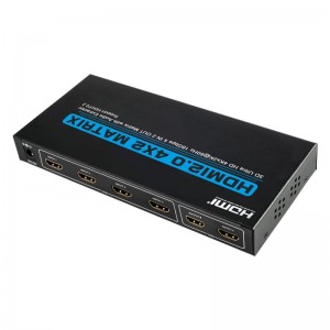 V2.0 HDMI 4x2 Matrix Support Ultra HD 4Kx2K @ 60Hz HDCP2.2 18 Gbps med lydekstraktor