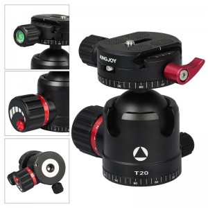 Kingjoy T20 kuglehoved med lav profil med panoramisk hurtigudløserplade