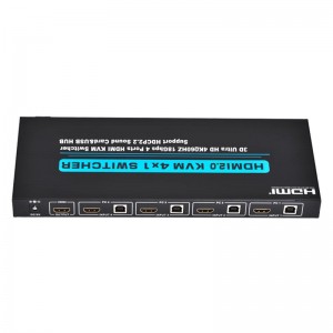V2.0 HDMI KVM 4x1-switch understøtter Ultra HD 4Kx2K @ 60Hz HDCP2.2 18 Gbps lydkort & USB-hub